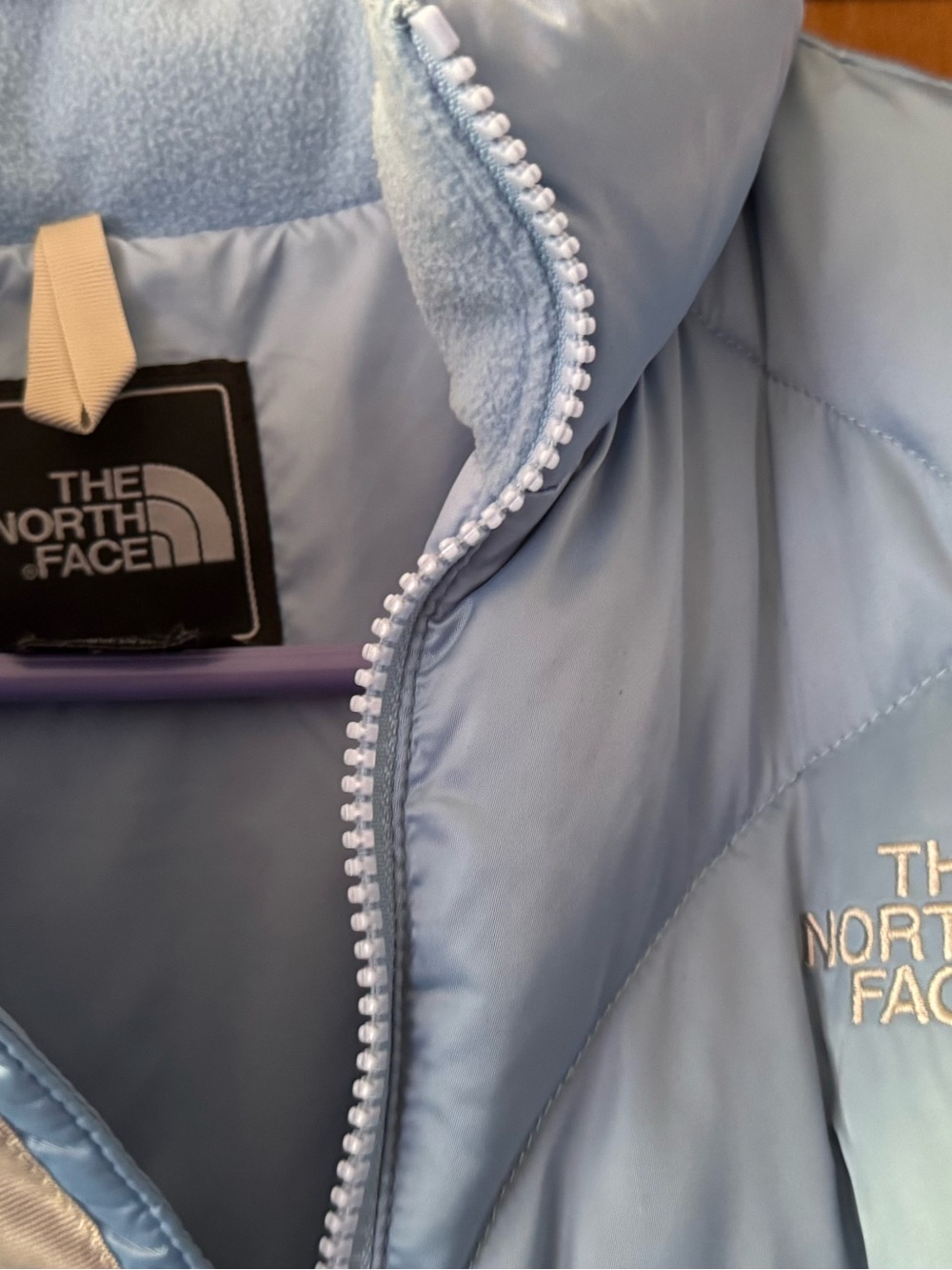 The North Face Girls XL/TG Pale Blue Quilted Puffer Jacket - Picture 2 of 4